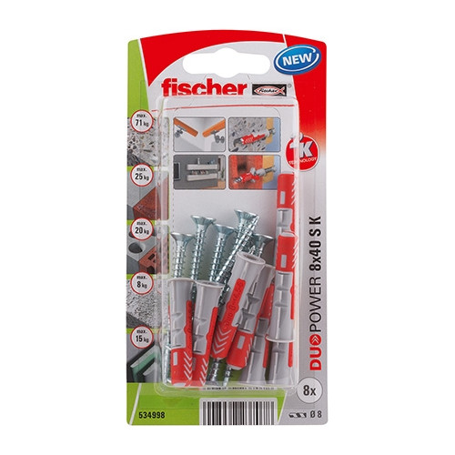 chevilles et vis FISCHER, Diam.8 x L.40 mm - FISCHER