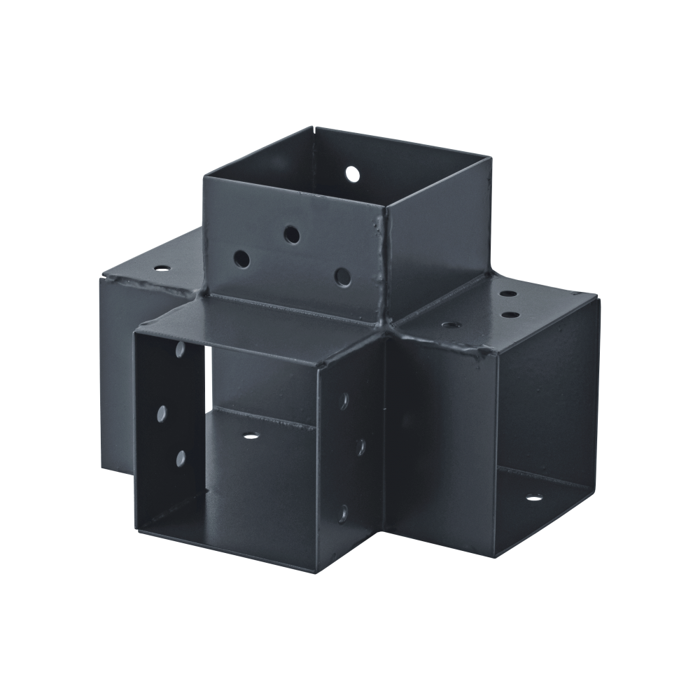 Suki Connecteur 4D angle 90° pour poteau bois, H.9 x P.9 cm
