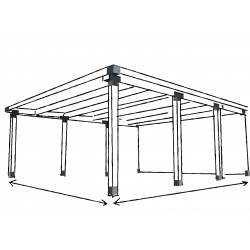 Connecteur 4D angle 90° pour poteau bois, H.9 x P.9 cm - SUKI