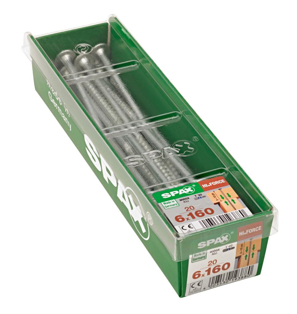 Vis à bois Hi Force torx Spax Wirox PZ 6X160 20 pièces - vue 2