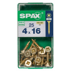 Lot de 20 vis acier tête fraisée pozidriv SPAX, Diam.3.5 mm x L.16 mm - SPAX