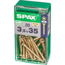 Lot de 20 vis acier tête fraisée pozidriv SPAX, Diam.3.5 mm x L.35 mm - SPAX