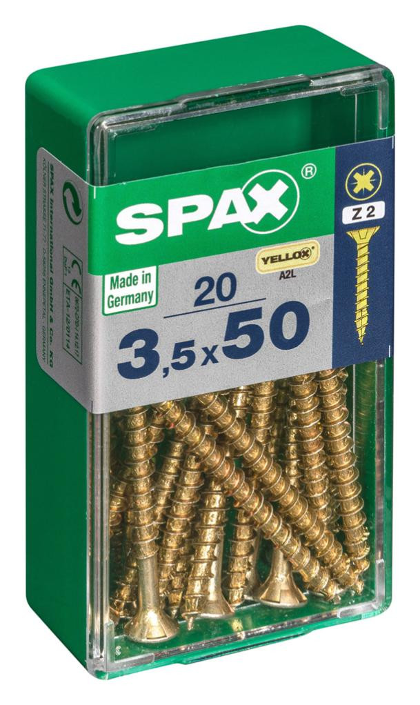 Vis SPAX Tête fraisée Diam. 3.5 mm Long. 50 mm Lot de - vue 2