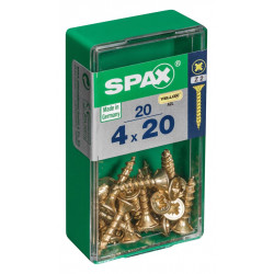 Lot de 20 vis acier tête fraisée pozidriv SPAX, Diam.4 mm x L.20 mm - SPAX