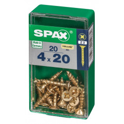 Lot de 20 vis acier tête fraisée pozidriv SPAX, Diam.4 mm x L.20 mm - SPAX