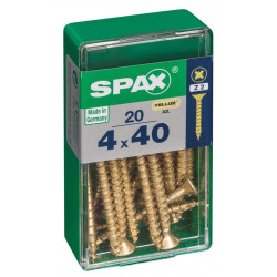 Lot de 20 vis acier tête fraisée pozidriv SPAX, Diam.4 mm x L.40 mm - SPAX