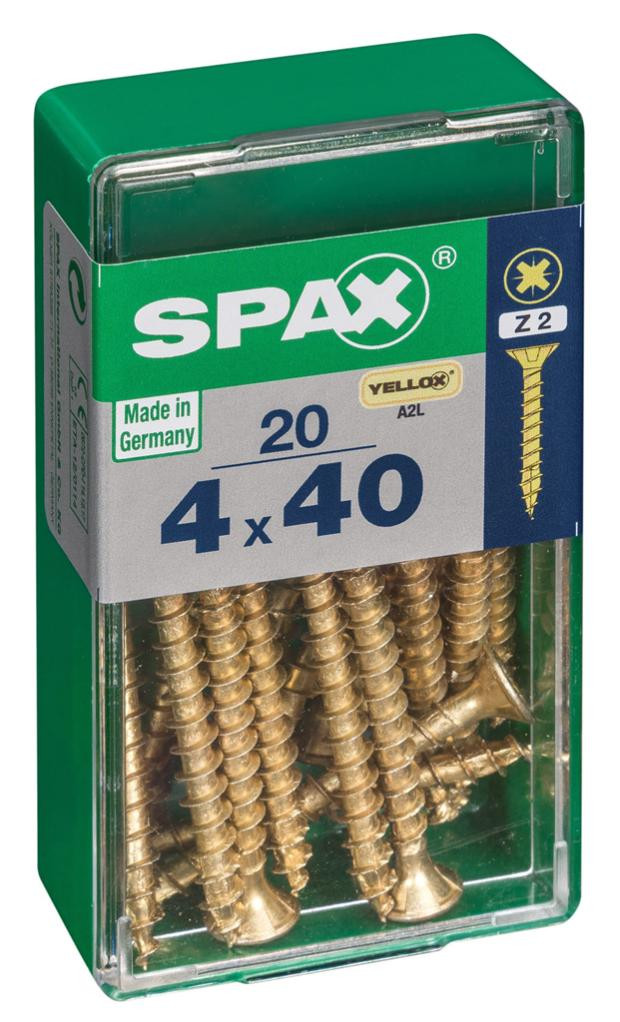 Vis SPAX Tête fraisée Acier Diam. 4 mm Long. 40 mm Lot de - vue 2