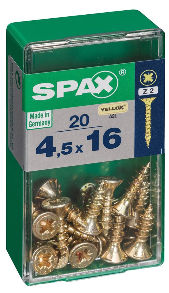 Vis SPAX Tête fraisée Diam. 4.5 mm Long. 16 mm Lot de - vue 2