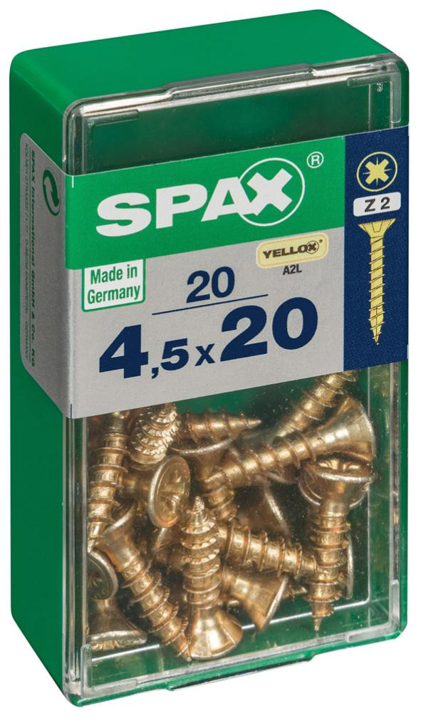 Vis SPAX Tête fraisée Diam. 4.5 mm Long. 20 mm Lot de 20 pièces - vue 2
