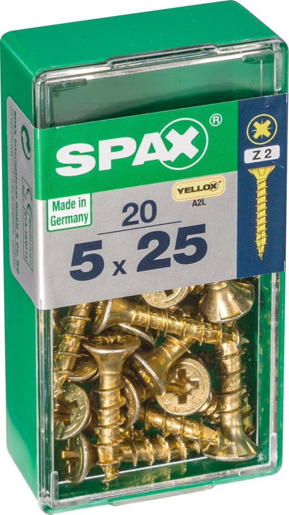 Vis SPAX Tête fraisée Acier Diam. 5 mm Long. 25 mm Lot de - vue 2