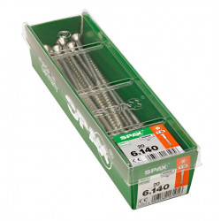 Lot de 20 vis acier tête fraisée torx SPAX, Diam.6 mm x L.140 mm - SPAX