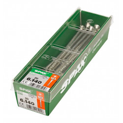 Lot de 20 vis acier tête fraisée torx SPAX, Diam.6 mm x L.140 mm - SPAX