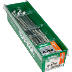 Lot de 20 vis acier tête fraisée torx SPAX, Diam.6 mm x L.160 mm - SPAX