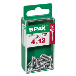 Lot de 20 vis acier tête ronde pozidriv SPAX, Diam.4 mm x L.12 mm - SPAX