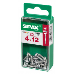 Lot de 20 vis acier tête ronde pozidriv SPAX, Diam.4 mm x L.12 mm - SPAX