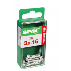Lot de 20 vis acier tête ronde torx SPAX, Diam.3.5 mm x L.16 mm de marque SPAX, référence: B6206600