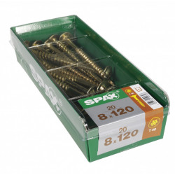 Lot de 20 vis acier torx SPAX, Diam.8 mm x L.120 mm de marque SPAX, référence: B6206800