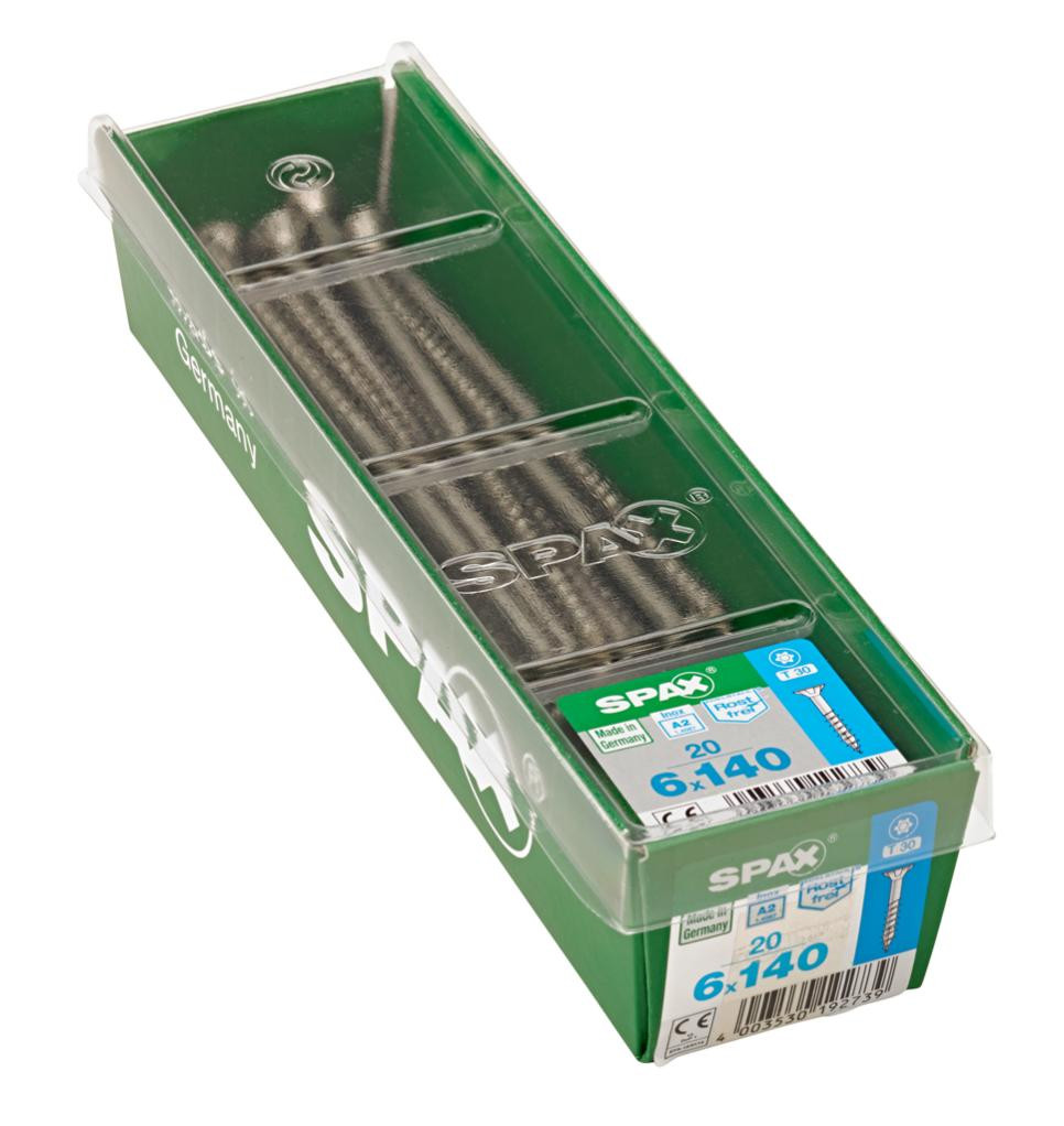 Lot de 20 vis inox tête fraisée torx SPAX Diam.6 mm x .140 mm - vue 2