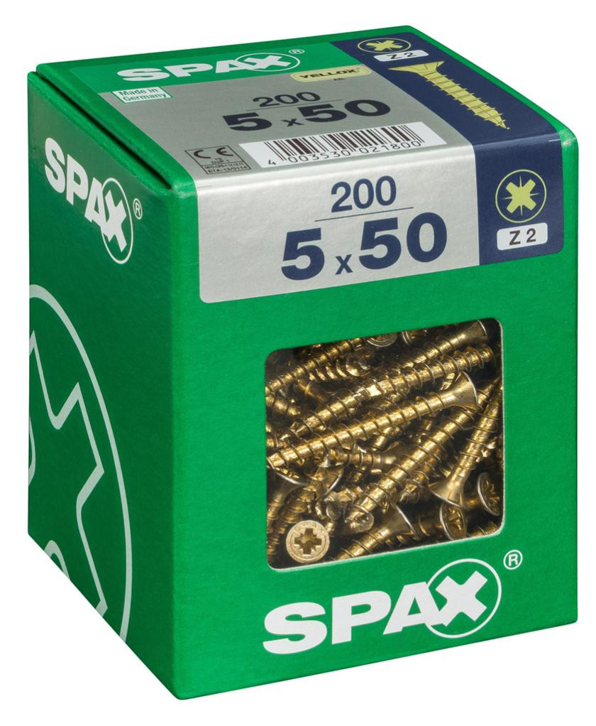 Lot de 200 vis acier tête fraisée pozidriv SPAX Diam.5 mm x .50 mm - vue 2