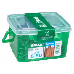 Lot de 230 vis inox tête cylindrique torx SPAX, Diam.5 mm x L.50 mm de marque SPAX, référence: B6208500