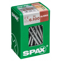 Lot de 24 vis acier tête fraisée bombée torx SPAX, Diam.6 mm x L.100 mm de marque SPAX, référence: B6208700