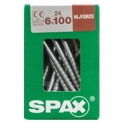 Lot de 24 vis acier tête fraisée bombée torx SPAX, Diam.6 mm x L.100 mm - SPAX