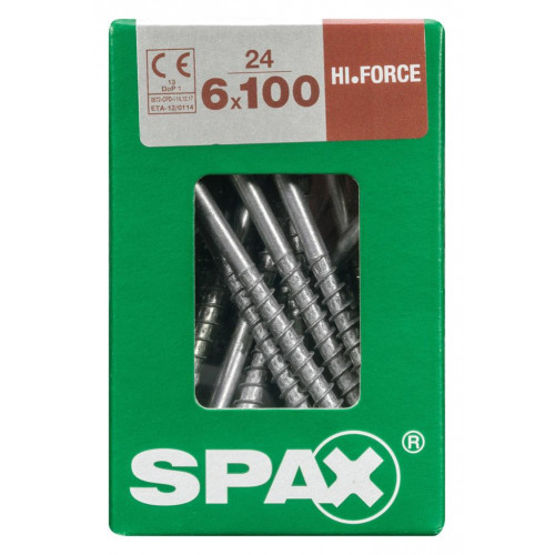 Lot de 24 vis acier tête fraisée bombée torx SPAX, Diam.6 mm x L.100 mm - SPAX