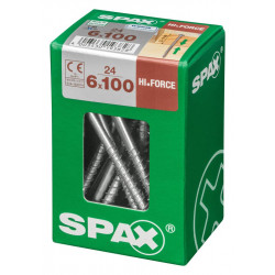 Lot de 24 vis acier tête fraisée bombée torx SPAX, Diam.6 mm x L.100 mm - SPAX