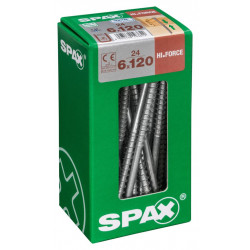 Lot de 24 vis acier tête fraisée bombée torx SPAX, Diam.6 mm x L.120 mm - SPAX