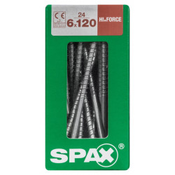 Lot de 24 vis acier tête fraisée bombée torx SPAX, Diam.6 mm x L.120 mm - SPAX