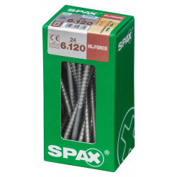 Lot de 24 vis acier tête fraisée bombée torx SPAX, Diam.6 mm x L.120 mm - SPAX