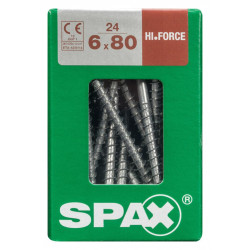 Lot de 24 vis acier tête fraisée bombée torx SPAX, Diam.6 mm x L.80 mm - SPAX