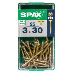 Lot de 25 vis acier tête fraisée pozidriv SPAX, Diam.3 mm x L.30 mm - SPAX