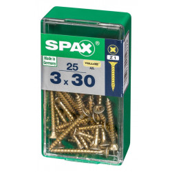 Lot de 25 vis acier tête fraisée pozidriv SPAX, Diam.3 mm x L.30 mm - SPAX