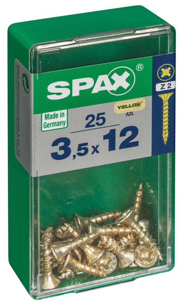 Vis SPAX Tête fraisée Diam. 3.5 mm Long. 12 mm Lot de - vue 2