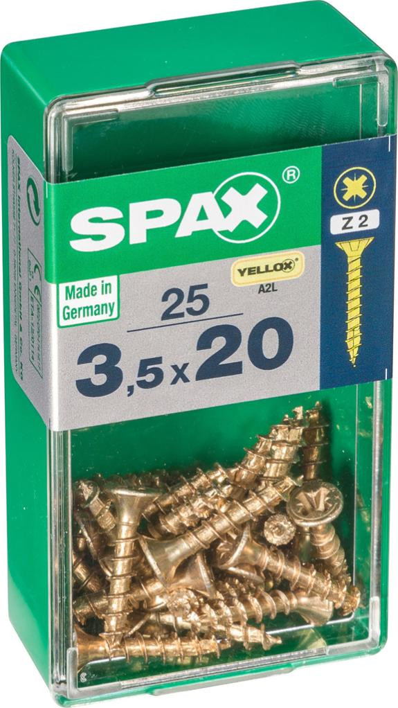 Vis SPAX Tête fraisée Acier Diam. 3.5 mm Long. 20 mm Lot de - vue 2