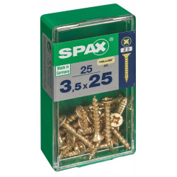 Lot de 25 vis acier tête fraisée pozidriv SPAX, Diam.3.5 mm x L.25 mm - SPAX