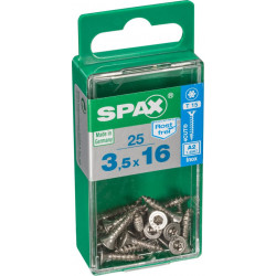 Lot de 25 vis inox tête fraisée torx SPAX, Diam.3.5 mm x L.16 mm de marque SPAX, référence: B6211000