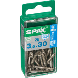 Lot de 25 vis inox tête fraisée torx SPAX, Diam.3.5 mm x L.30 mm - SPAX