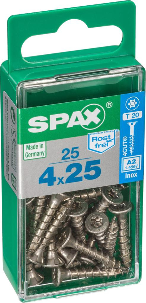 Lot de 25 vis inox tête fraisée torx SPAX Diam.4 mm x .25 mm - vue 2