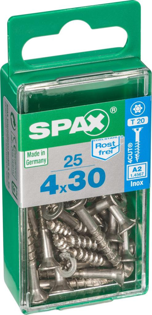 Vis SPAX Tête fraisée Torx Inox Diam. 4 mm Long. 30 mm Lot de - vue 2
