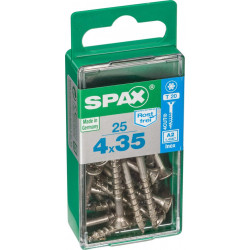 Lot de 25 vis inox tête fraisée torx SPAX, Diam.4 mm x L.35 mm de marque SPAX, référence: B6211600