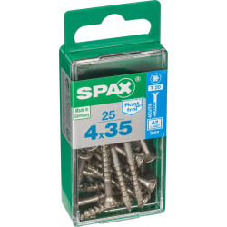 Lot de 25 vis inox tête fraisée torx SPAX, Diam.4 mm x L.35 mm - SPAX