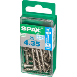 Lot de 25 vis inox tête fraisée torx SPAX, Diam.4 mm x L.35 mm - SPAX