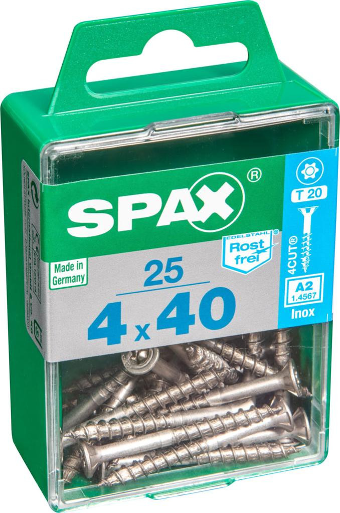 Vis SPAX Tête fraisée Diam. 4 mm Long. 40 mm Lot de - vue 2