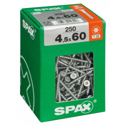 Lot de 250 vis acier tête fraisée torx SPAX, Diam.4.5 mm x L.60 mm - SPAX