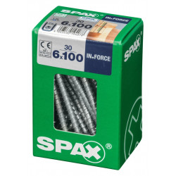 Lot de 30 vis acier tête cylindrique SPAX, Diam.6 mm x L.100 mm - SPAX