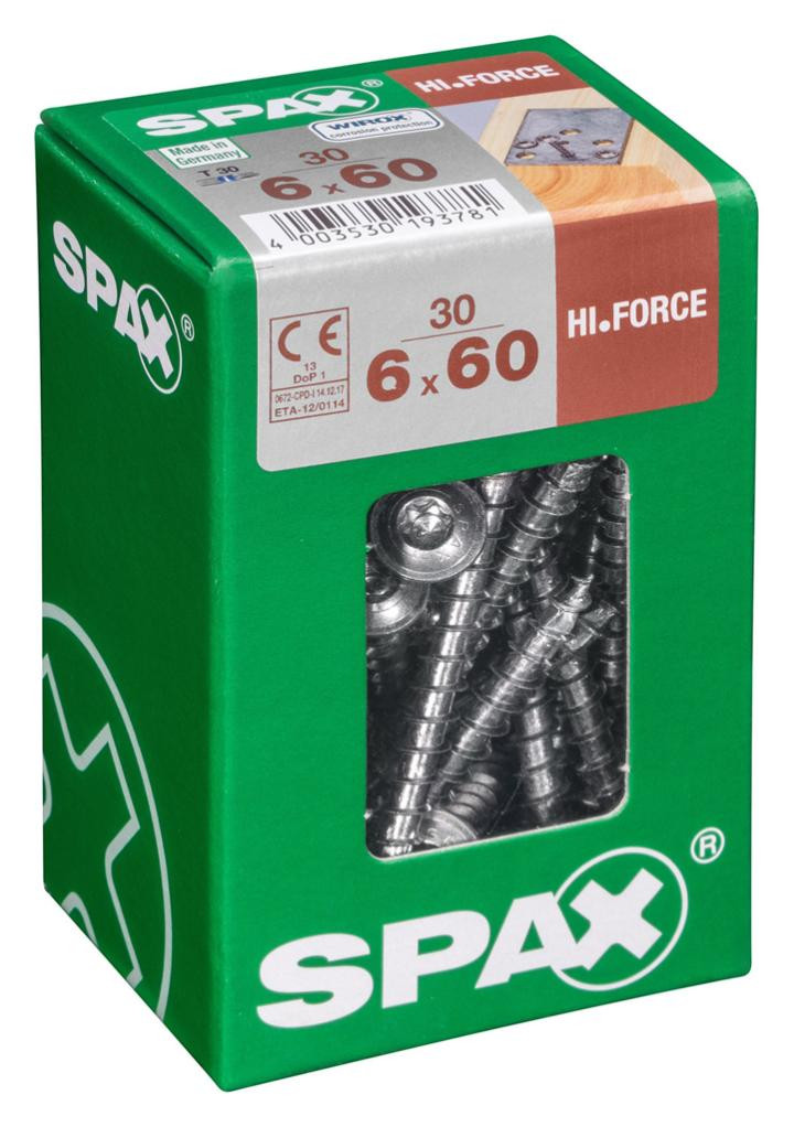 Vis à bois Hi.force torx Spax wirox 6x60 mm 30 pièces - vue 2