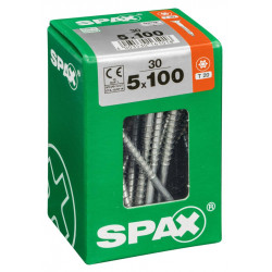 Lot de 30 vis acier tête fraisée torx SPAX, Diam.5 mm x L.100 mm de marque SPAX, référence: B6214800