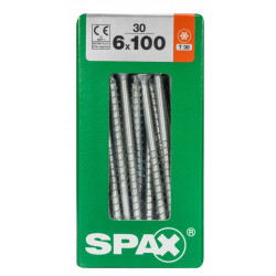 Lot de 30 vis acier tête fraisée torx SPAX, Diam.6 mm x L.100 mm - SPAX